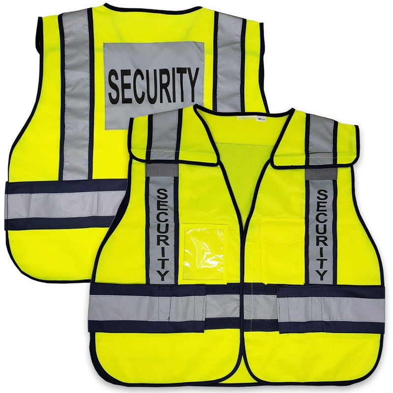 VIEWBRITE Reflective Class 2 Security Vest Lime Green 5 Point Breakaway High Visibility Yellow Safety Vest