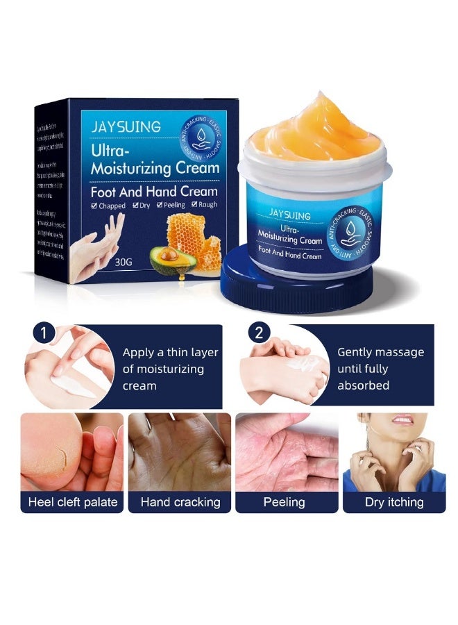 Jaysuing Ultra Moisturizing Cream ,Foot And Hand Cream With Shea Butter & Beeswax, Cracked Heel Repair Cream for Dry, Rough Feet, Callus & Heel Relief, Softening and Hydrating for Hands & Feet - Image 1