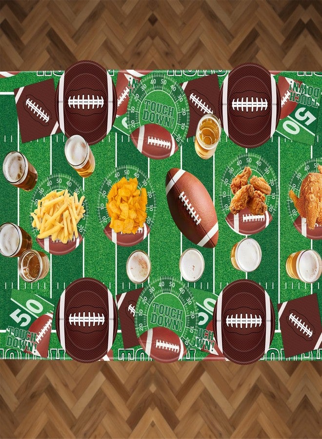 Litmitfu 96 Pcs Football Party Supplies Kit - Football Plates and Napkins Sets, Touchdown Party Paper Dinner Dessert Plates Luncheon Napkins Tableware for Football Birthday Game Day Tailgate Party Table Decor - Image 5