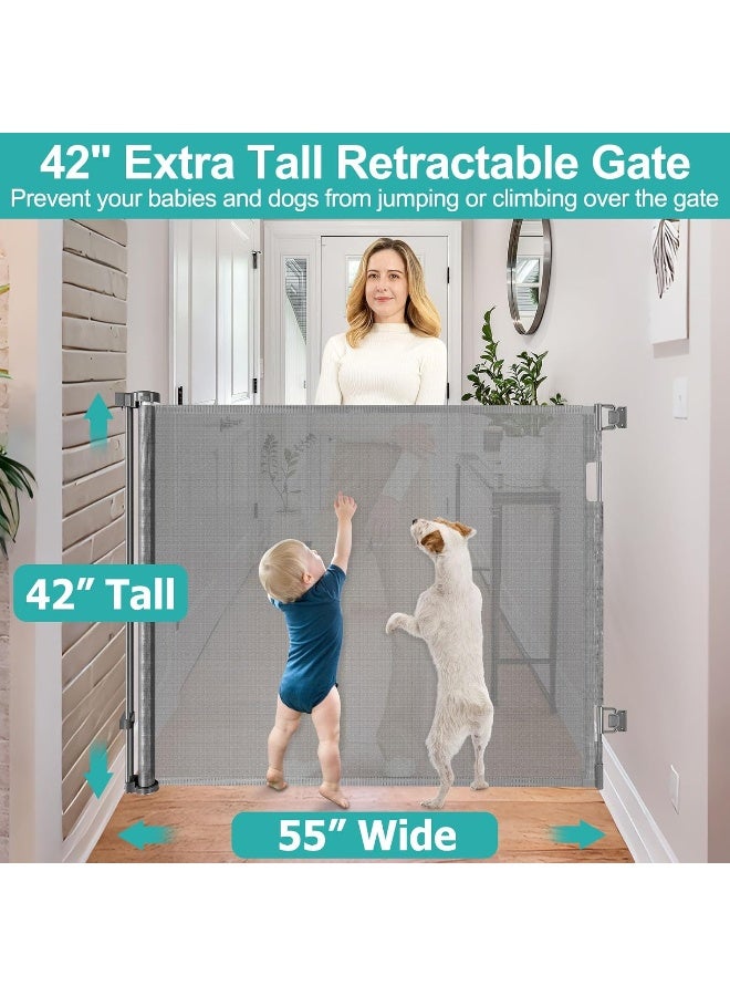 BETERTEK 42 Inch Extra Tall Retractable Baby Gate - Image 2