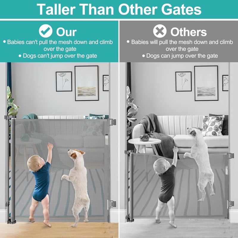 BETERTEK 42 Inch Extra Tall Retractable Baby Gate - Image 3