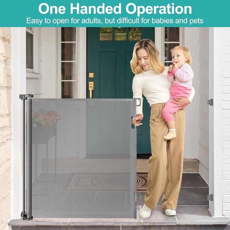 BETERTEK 42 Inch Extra Tall Retractable Baby Gate - Image 4