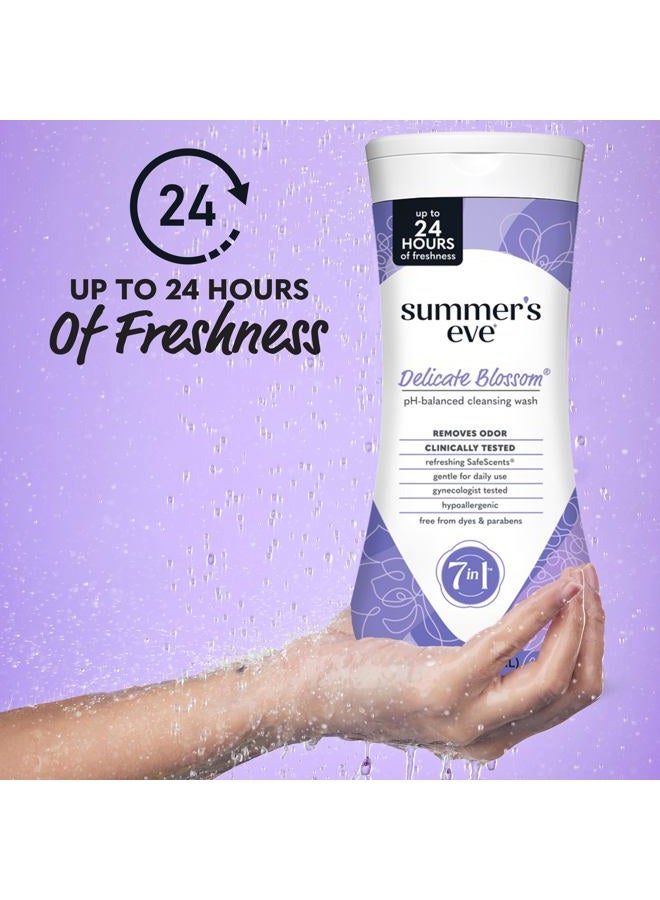 Summer's Eve Delicate Blossom Daily Refreshing All Over Feminine Body Wash, Removes Odor, Feminine Wash pH Balanced, 15 fl oz, 3 Pack - Image 2