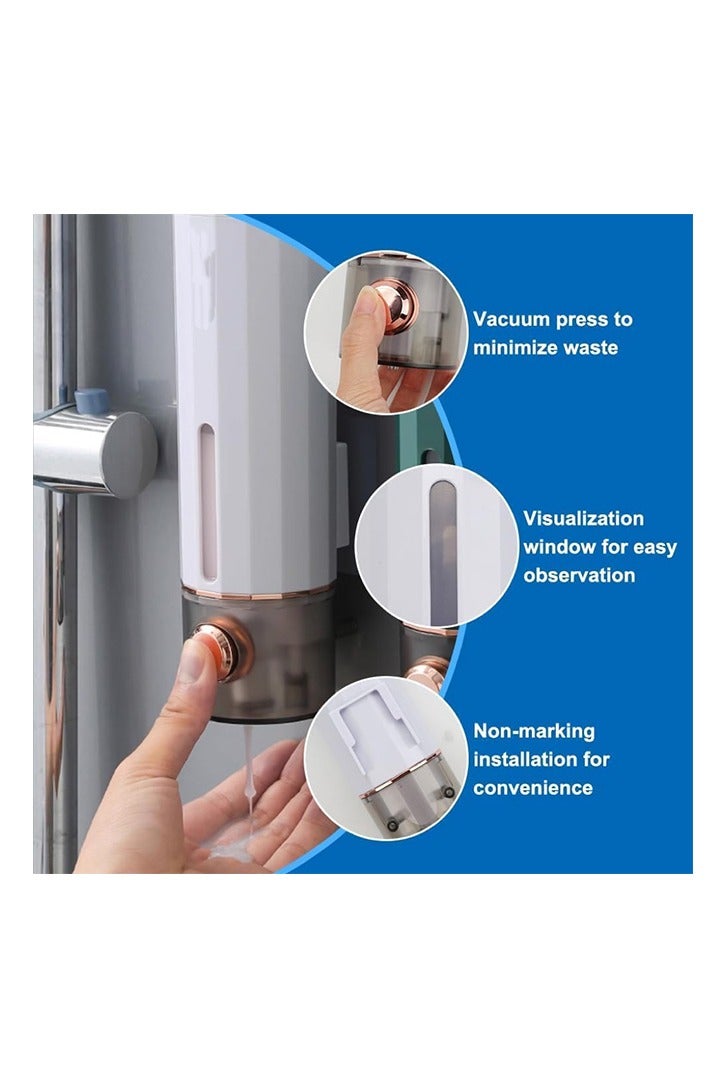 400ml Wall Mounted Soap Dispenser with Adhesive Hooks, No Drilling Gel and Shampoo Dispensers, Wall Mounted Bathroom Soap Dispenser for Kitchen - Image 3