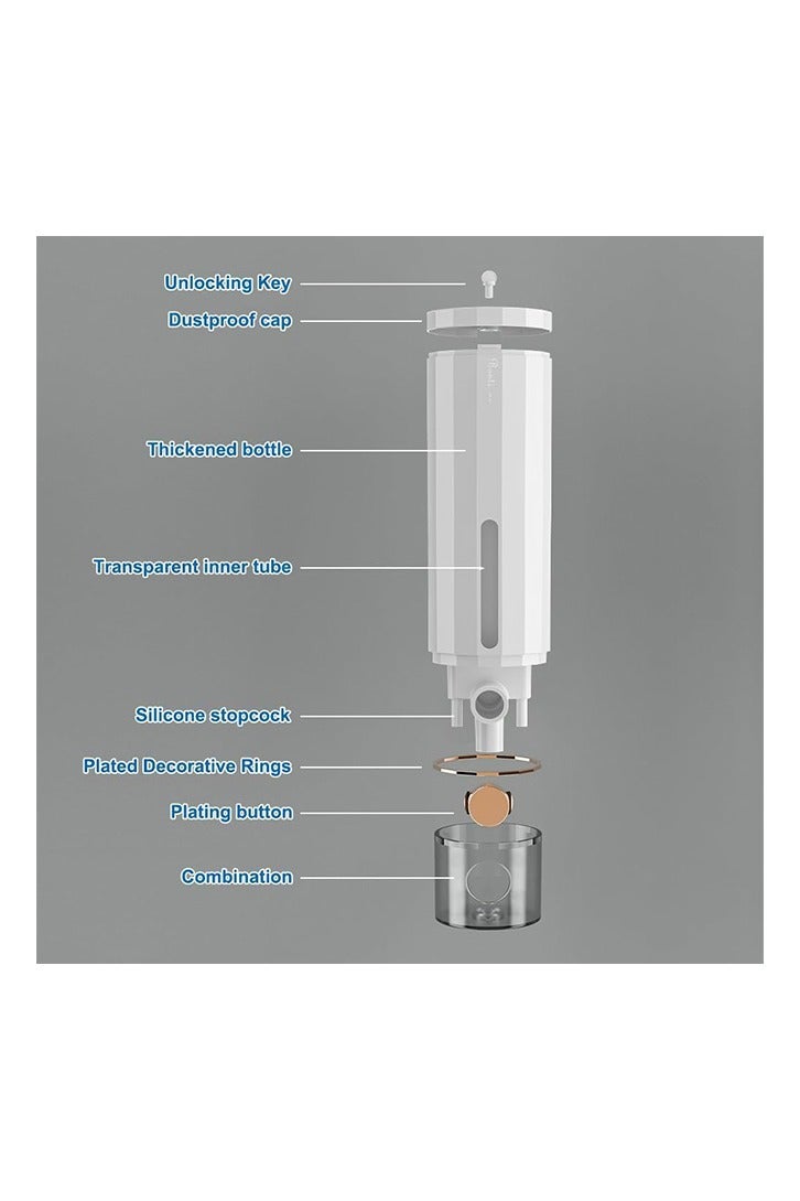 400ml Wall Mounted Soap Dispenser with Adhesive Hooks, No Drilling Gel and Shampoo Dispensers, Wall Mounted Bathroom Soap Dispenser for Kitchen - Image 5