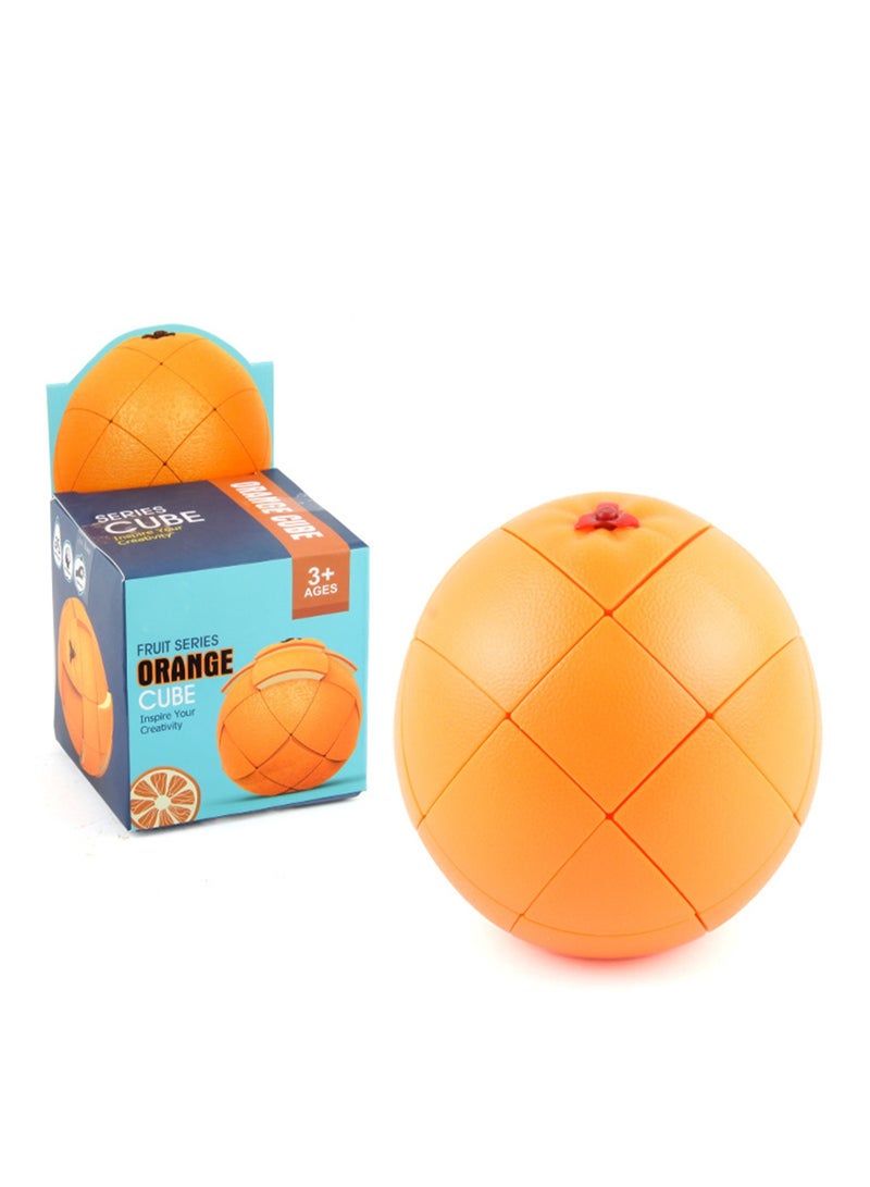 مكعب فروت روبيك الجديد والفريد من نوعه لتخفيف التوتر، سلسلة الفاكهة، مكعب ملتوي، مكعب روبيك (البرتقالي) - Image 1