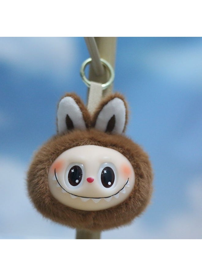 LABUBU Cute Rubberized Second-generation Labubu Plush Toy Figurines Bag Pendants Keychains Dolls 