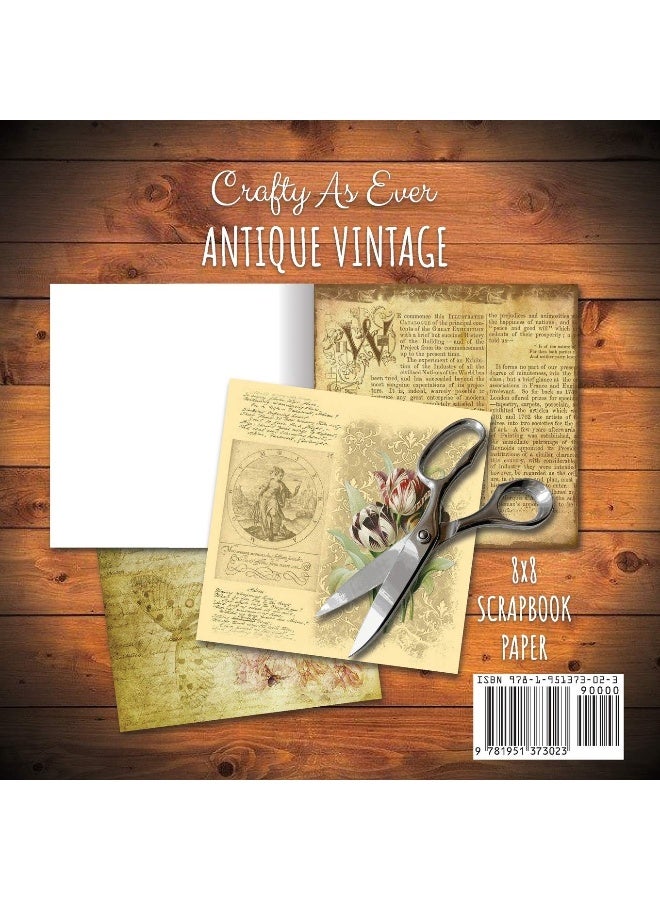 Crafty as Ever Antique Vintage Scrapbook Paper Pad 8x8 Decorative Scrapbooking Kit Collection for Cardmaking, DIY Crafts, Creating, Old Style Theme, Multicolor Designs - Image 2