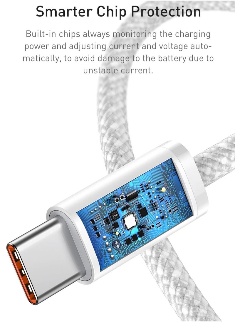 Generic - Original Fabric Fast Charging Cable USB C to USB C Apple Specifications, 2 Pieces 60W, Fast Charging Cable for iPhone 15/15 Plus/15 Pro/15 Pro Max, for Galaxy S24 S23 S22, iPad Pro, MacBook Air - Image 1