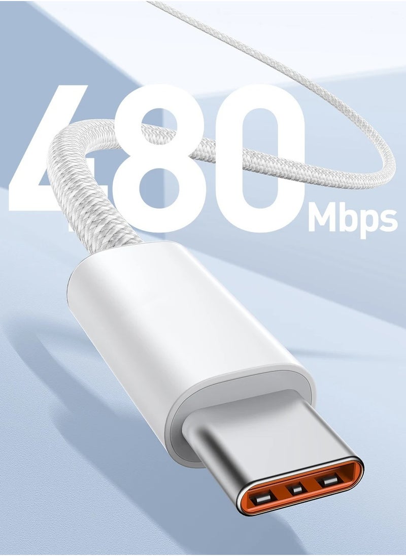 Generic - Original Fabric Fast Charging Cable USB C to USB C Apple Specifications, 2 Pieces 60W, Fast Charging Cable for iPhone 15/15 Plus/15 Pro/15 Pro Max, for Galaxy S24 S23 S22, iPad Pro, MacBook Air - Image 1
