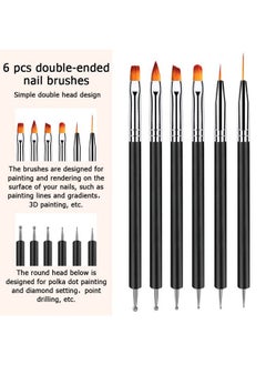 Nail Art Brush Set6Pcs Double Ended Fine Nail Liner Brush Dotting Pen Painting Tools With Nail Extension Gel Brush Builder Gel Brush Nail Art Liner Brush Nail Dotting Pen For Diy Manicure - pzsku/ZEEF0A1054772A5ED4B22Z/45/_/1721027056/a4aaf357-8d03-4780-bb83-d6f54127c602