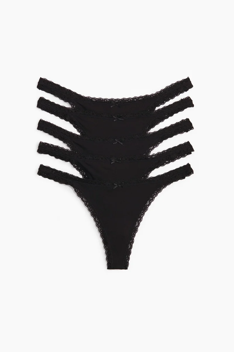 H&M 5-pack cotton tanga thong briefs