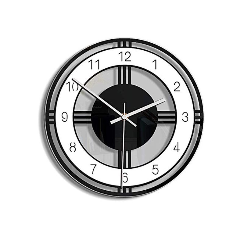 AVEKI Silent Wall Clock 11 inch Non Ticking Acrylic Irregular Round Wall Clock with Battery Operated and No Glass Cover for Living RoomBedroomKitchenOffice Decoration Style B