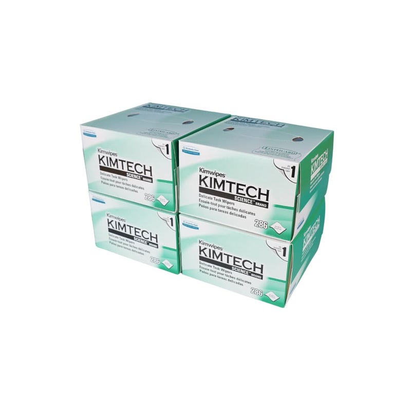 iSONIC Kimtech Science KimWipes Delicate Task Wipers, 4.4 x 8.4 in., 1-Ply, 286 Sheets/Box, 4 Packs, KW01x4 - Image 2