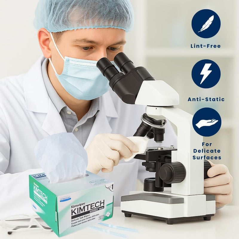 iSONIC Kimtech Science KimWipes Delicate Task Wipers, 4.4 x 8.4 in., 1-Ply, 286 Sheets/Box, 4 Packs, KW01x4 - Image 4