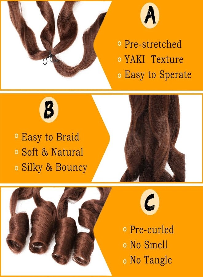 Colorful Queen French Curl Braiding Hair 22 Inch Pre Stretched Bouncy Curly Braiding Hair Extensions 7 Packs French Curly Crochet Hair for Black Women #33 - Image 3