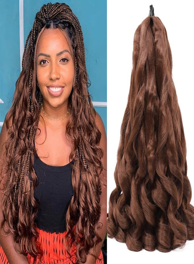 Colorful Queen French Curl Braiding Hair 22 Inch Pre Stretched Bouncy Curly Braiding Hair Extensions 7 Packs French Curly Crochet Hair for Black Women #33 - Image 1