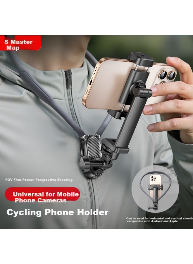 Samtogo Neck Hanging Phone Holder First Person View Shooting Device Vlog Outdoor Fishing Riding Anti-Shake Compatible With Apple Android Dji Pocket 3/Action 5 - Image 1