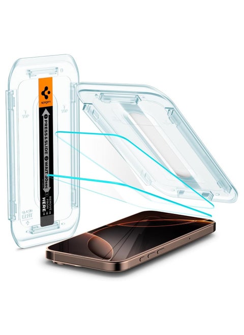 SpigenTempered Glass Screen Protector [GLAStR EZ FIT] Designed for iPhone 16 Pro MAX (2024) Premium Tempered Glass - Case Friendly with Sensor Protection [2 PACK]