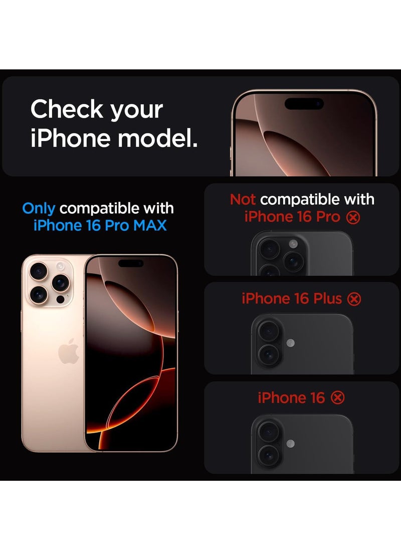 SpigenTempered Glass Screen Protector [GLAStR EZ FIT] Designed for iPhone 16 Pro MAX (2024) Premium Tempered Glass - Case Friendly with Sensor Protection [2 PACK]