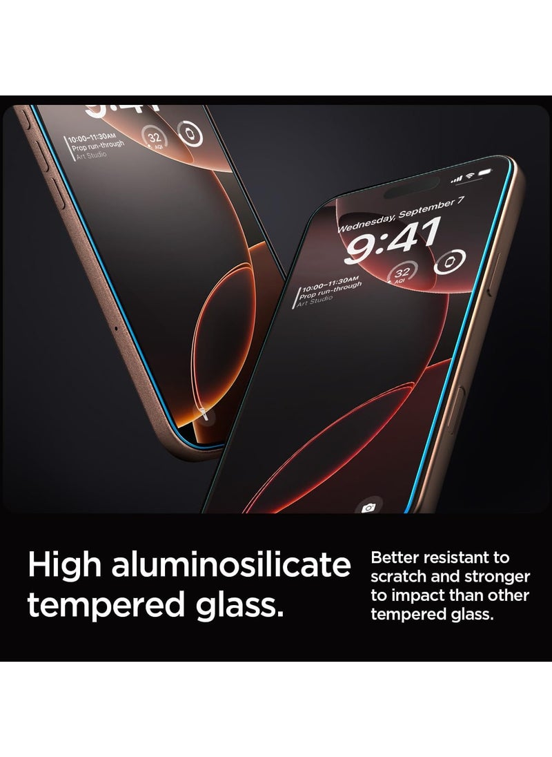 SpigenTempered Glass Screen Protector [GLAStR EZ FIT] Designed for iPhone 16 Pro MAX (2024) Premium Tempered Glass - Case Friendly with Sensor Protection [2 PACK]