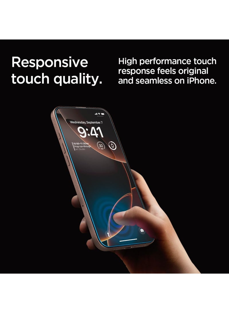 SpigenTempered Glass Screen Protector [GLAStR EZ FIT] Designed for iPhone 16 Pro MAX (2024) Premium Tempered Glass - Case Friendly with Sensor Protection [2 PACK]