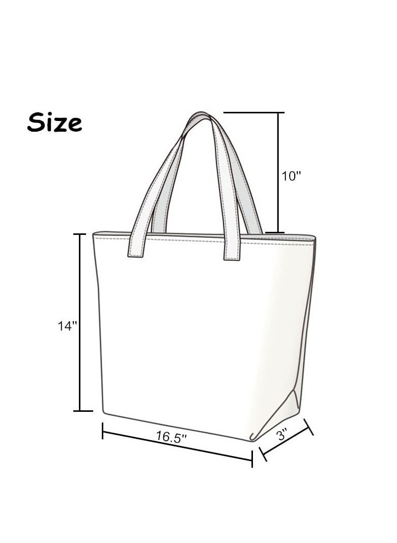 Excefore - Cat Canvas Tote Bag, Large Cute Tote Bag for Women with Zip, Cotton Reusable Shopping Bag with Pocket, Shopper Bag Cat Lovers Gift - Image 1