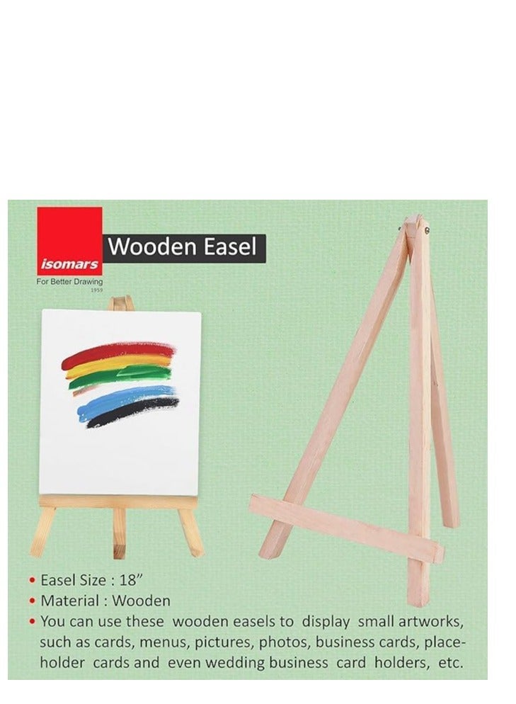 Isomers Isomars Artist Coloring Kit with 18" Wooden Easel, Canvas, Six CANVAA Poster Colours, Small Palette, Round and Flat Brushes Kit - Image 4