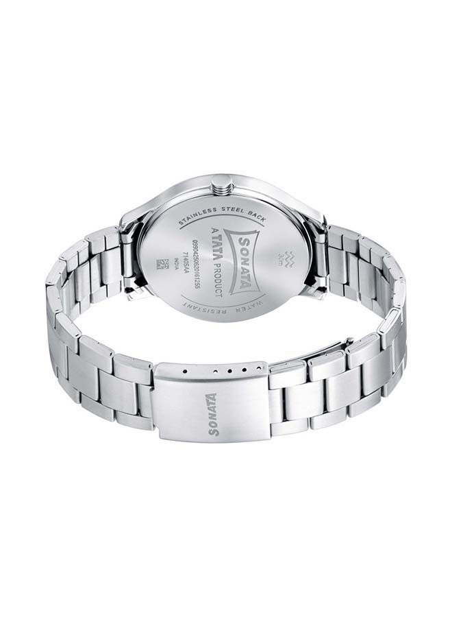 سوناتا ساعة يد معدنية دائرية تناظرية فضية  مم - Image 3