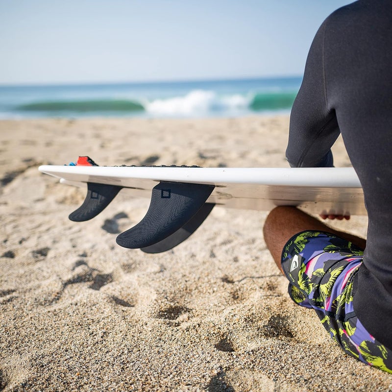 Surf Squared Twin, Thruster or Quad Fin Set - Solid Fiberglass for Lightweight Durability & Top Performance - Compatible with Futures Single Tab Surfboards - Image 3