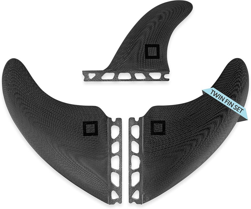 Surf Squared Twin, Thruster or Quad Fin Set - Solid Fiberglass for Lightweight Durability & Top Performance - Compatible with Futures Single Tab Surfboards - Image 1