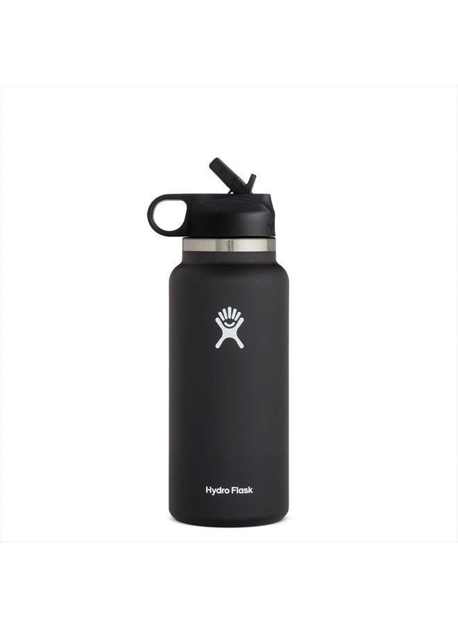Hydro Flask 32 oz Wide Mouth Straw Lid Black  - Image 1