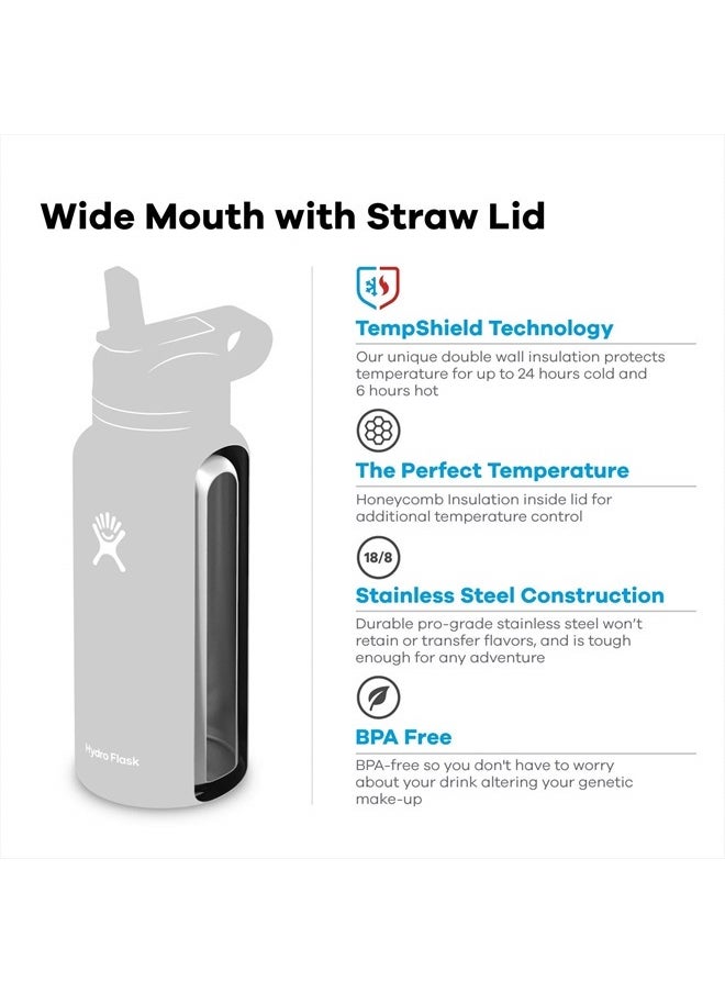 Hydro Flask 32 oz Wide Mouth Straw Lid Black  - Image 4