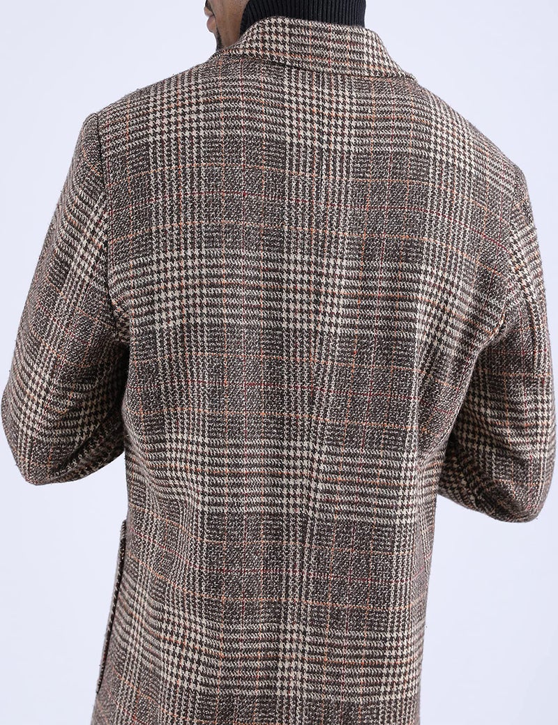 Springrain Men's Wool Blend Pea Coat Notched Collar Single Breasted Overcoat Warm Winter Trench Coat(Khaki-XS) - Image 5