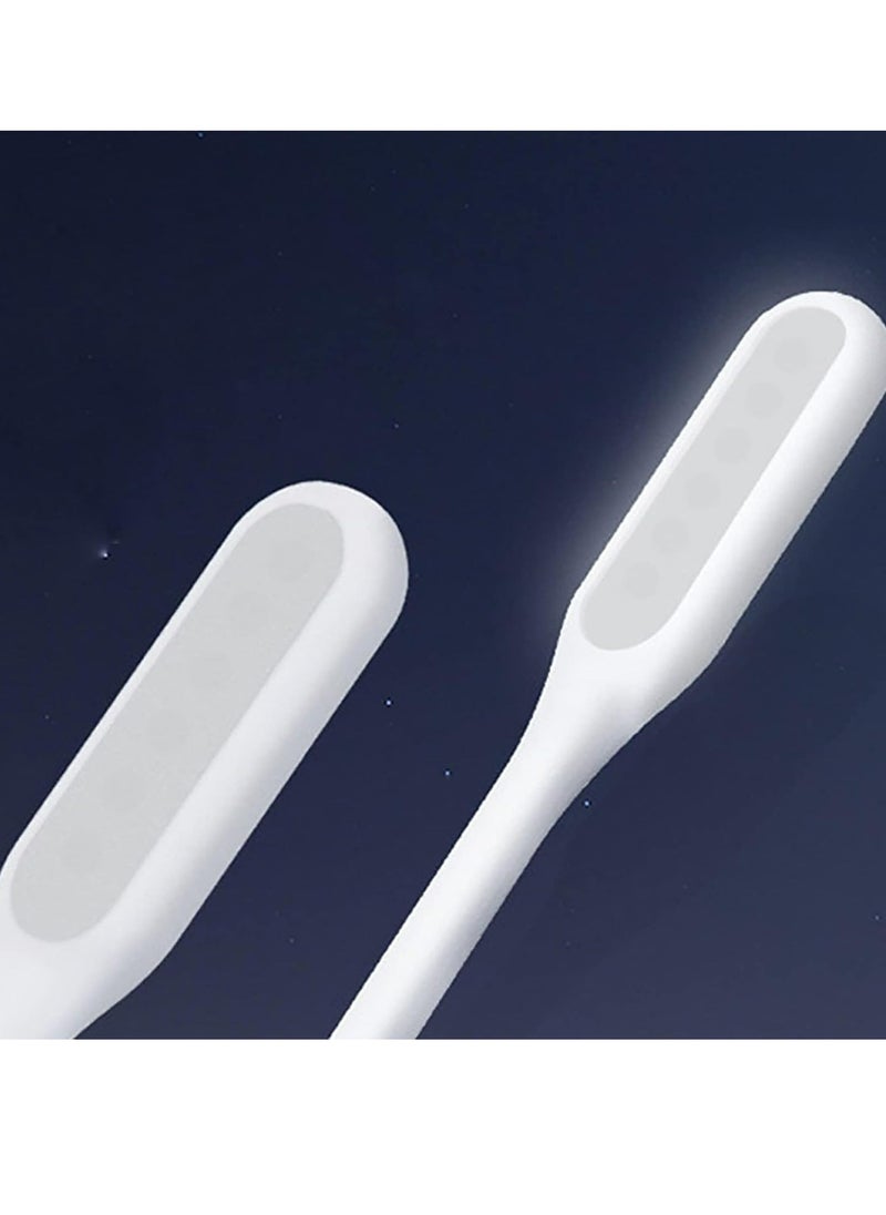 Generic 2pcs,Ultra Bright LED USB Lamp White,Mini Flexible Light, Portable USB Led Reading Night Lamp for PC Laptop Computer Notebook Power Bank  (White)  - Image 4
