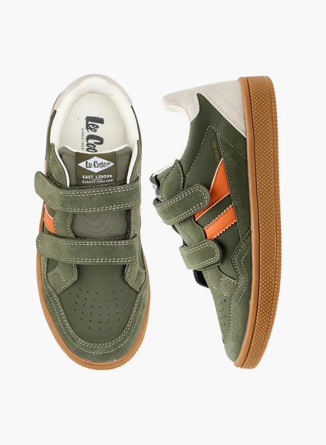 لي كوبر Boys' Colourblock Sneakers with Hook and Loop Closure