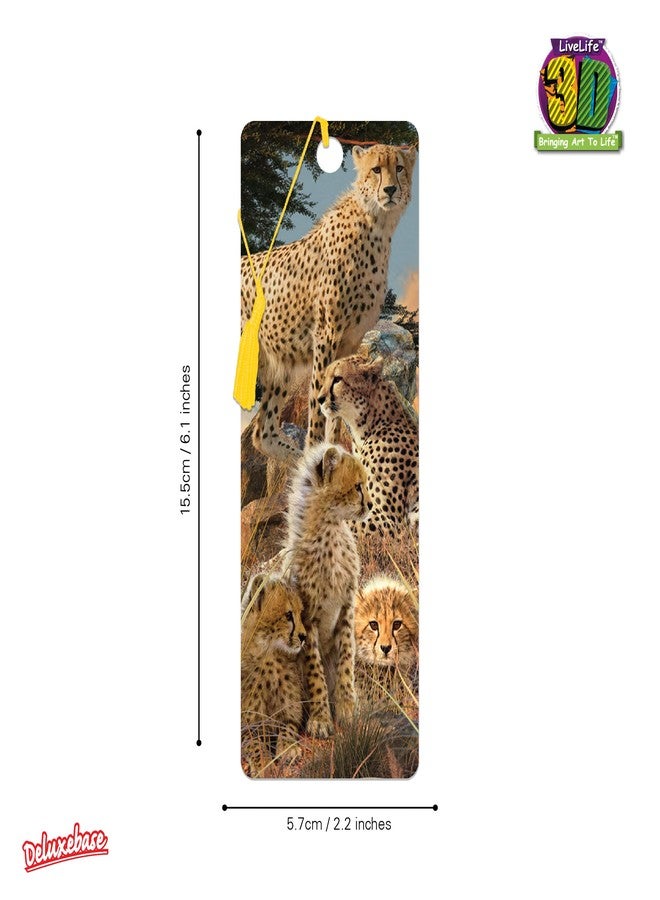 3D LiveLife Bookmark - Cheetah Clan from Deluxebase. Cute Lenticular Cheetah Page Marker. Animal Themed Accessories for Book Lovers. Small Gifts for Men, Women, Writers and Teachers. - Image 3