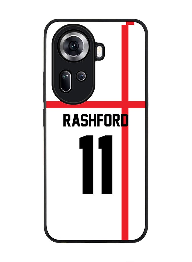 Stylizedd Rugged Black Edge Case for Oppo Reno11, Slim fit Case Thin Cover -  Football Team - England, Player Name - Rashford - Image 1