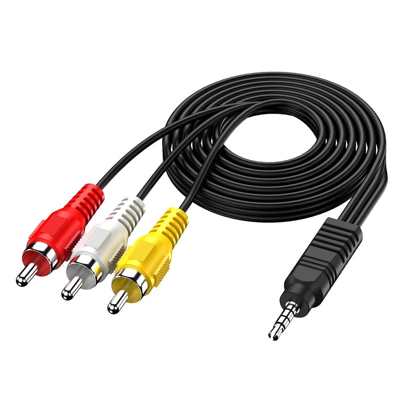 Eanetf 3.5mm to RCA Camcorder Handycam AV Audio Video Output Cable, 1/8" TRRS to 3 RCA Male Plug AUX Cable Cord for TV,Smartphones,MP3, Tablets,Speakers,Home Theater - 5ft - Image 2
