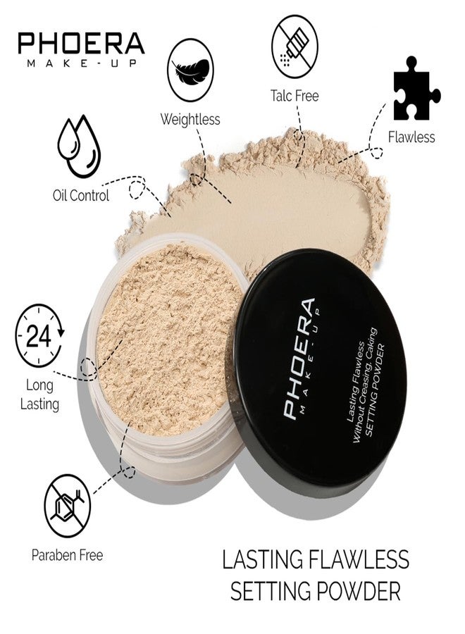 Hilareco PHOERA Foundation Full Coverage,PHOERA Face Powder, Soft Focus Setting Powder, PHOERA Makeup Lightweight Wrinkles Matte Natural Finish for a Flawless Complexion (102 Nude+N.01 Translucent) - Image 4