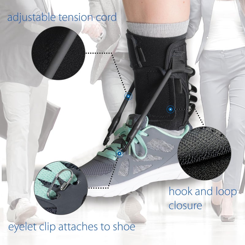 Core Products دعامة القدم FootFlexor لعلاج سقوط القدم للمشي، دعامة كاحل ناعمة للرجال والنساء - متوسطة/كبيرة - Image 4