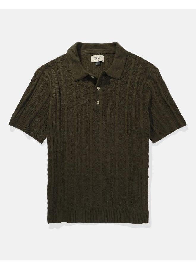 American Eagle Textured Polo Neck Sweater  - Image 3