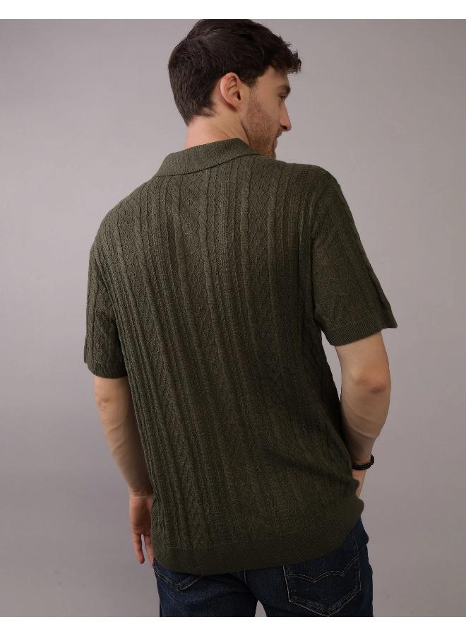 American Eagle Textured Polo Neck Sweater - Image 4