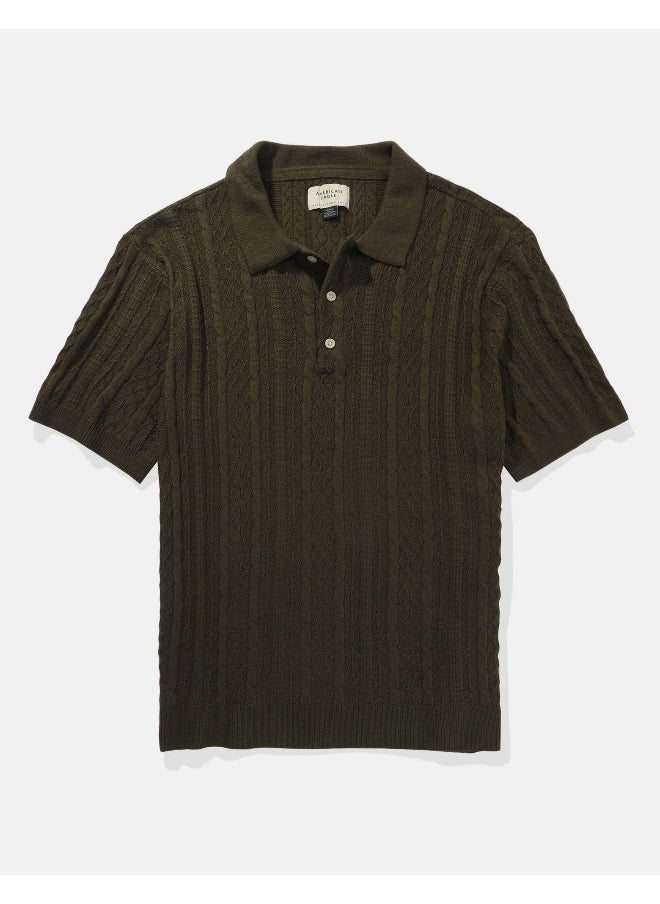 American Eagle Textured Polo Neck Sweater  - Image 3