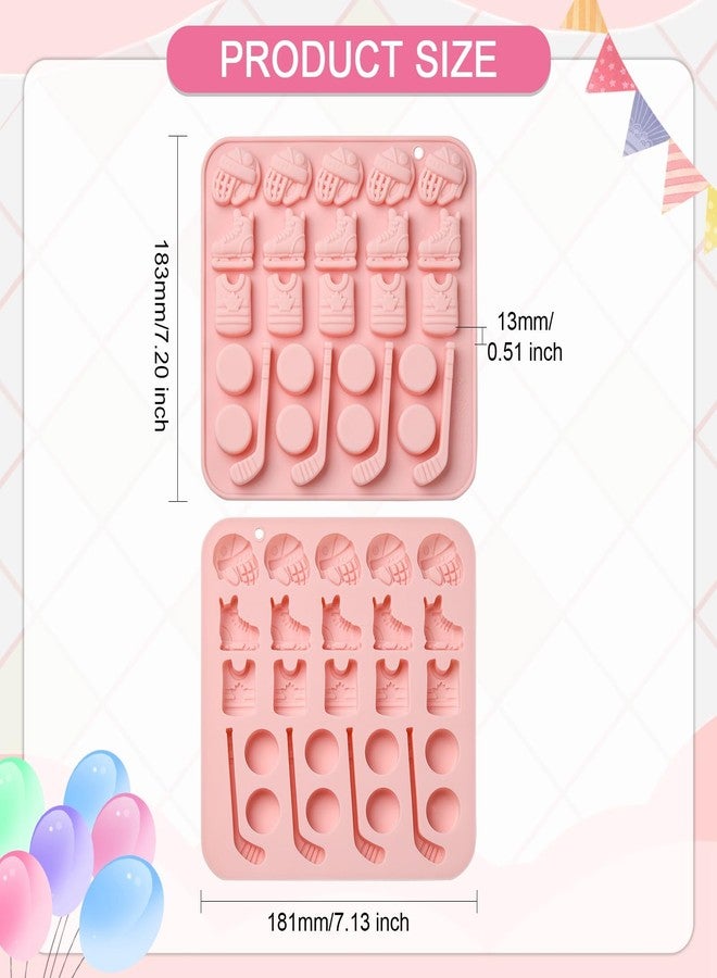 Airssory 2 pcs Hockey Theme Silicone Fondant Molds Sports Ball Game Exercise Moulds for DIY Cake Chocolate Pudding Jelly Candy Resin Craft Candle Home Decor - Image 2