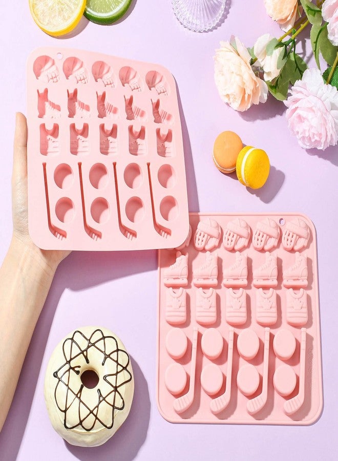 Airssory 2 pcs Hockey Theme Silicone Fondant Molds Sports Ball Game Exercise Moulds for DIY Cake Chocolate Pudding Jelly Candy Resin Craft Candle Home Decor - Image 4