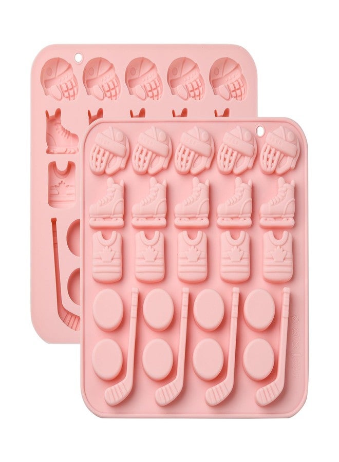 Airssory 2 pcs Hockey Theme Silicone Fondant Molds Sports Ball Game Exercise Moulds for DIY Cake Chocolate Pudding Jelly Candy Resin Craft Candle Home Decor - Image 1