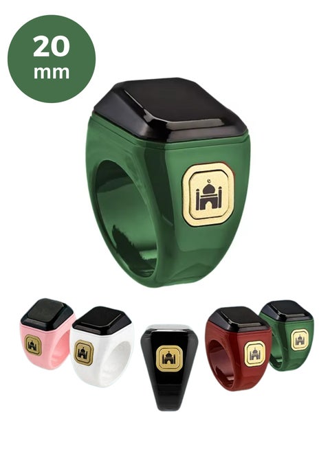 Zikr Ring Smart Ring – 20mm Wearable Tasbih Counter with Vibration Reminder, Bluetooth Connection, IQIBLA App, 5 Daily Prayer Reminders, OLED Display – Stylish & Functional for Modern Muslims