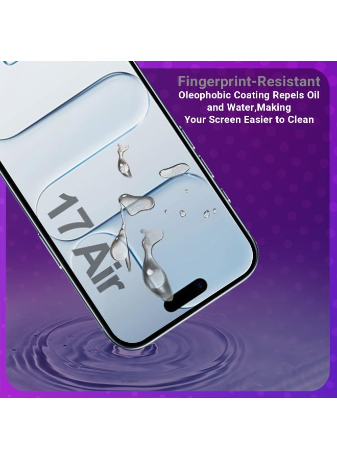 2 Pack Screen Protector for iPhone 17 Air tempered Glass Screen Protector 9H hardness Scratch Resistance iPhone 17 Air edge to edge glass Tempered Glass - Image 3