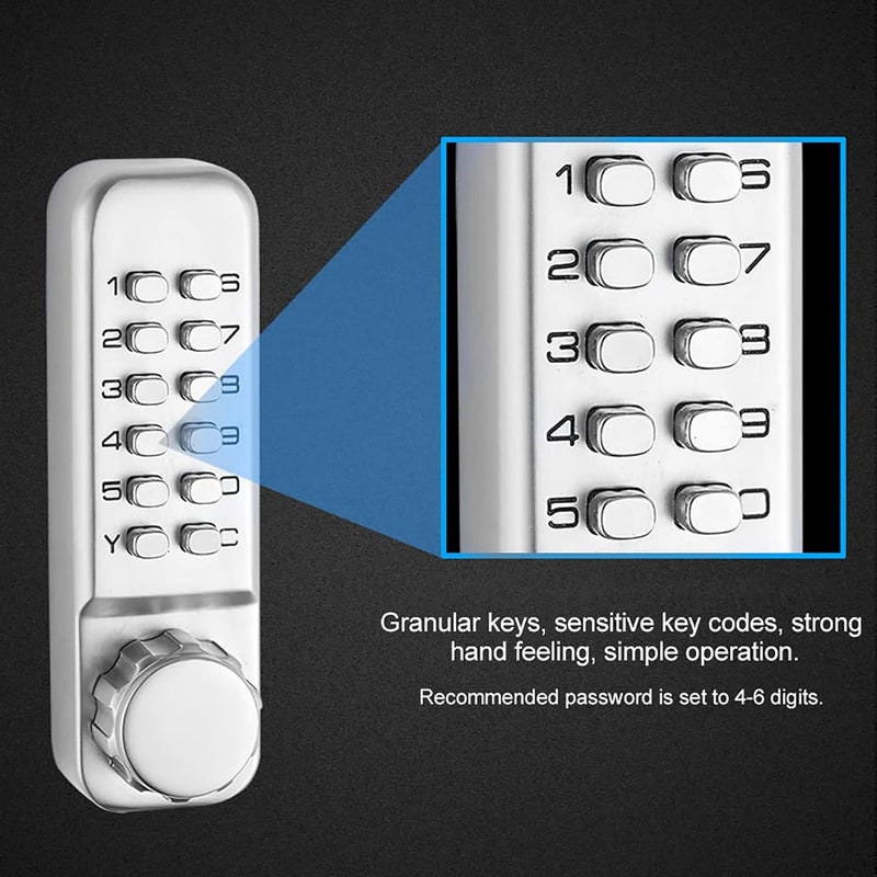klarako Digital Door Lock Mechanical Keyless Entry Door Lock Password Combination Door Keypad Deadbolt Waterproof Code Door Lock for Home Office - Image 4